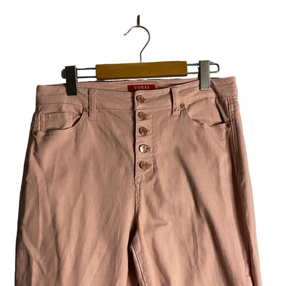 Guess Women's Pink Button-Fly High Waisted Denim Jeans - Picture 2 of 8